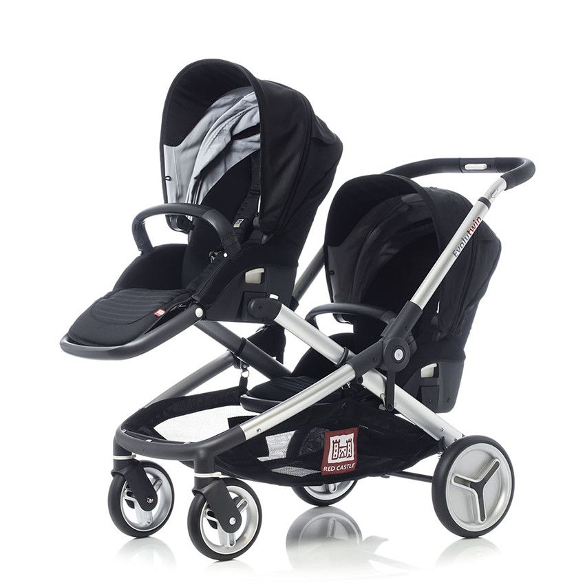 RED CASTLE Poussette jumeaux Groupe Evolutwin Beige Poussettes duo et trio Poussettes