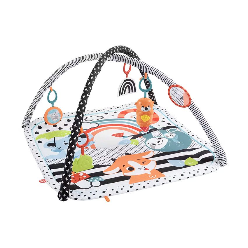 Gym D'activités Portable Tapis D'Éveil Fisher-Price - 6 Jouets Amovibles - Lavable - Dès La Naissance Veilleuse Bébé
