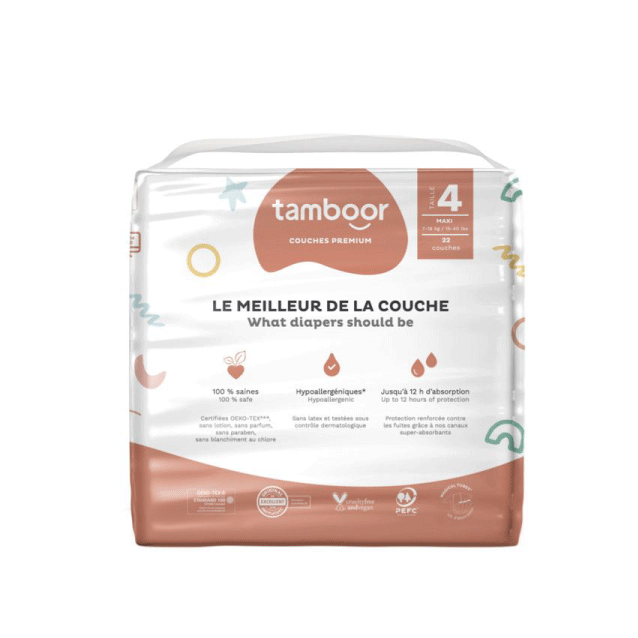 TAMBOOR Couche Premium T4 Maxi (718kg) x22 Bleu marine Couches