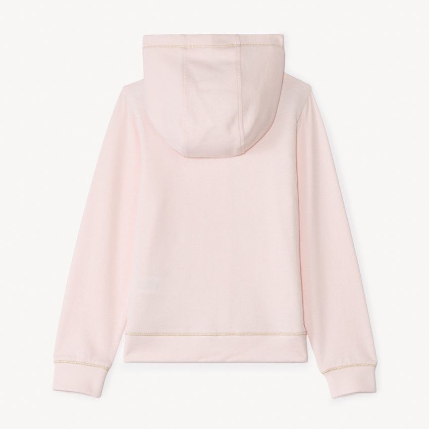 Gilet à capuche en molleton brodé cœur pour fille Vert - 12 Gilet à capuche en molleton brodé cœur pour fille Vert - 12