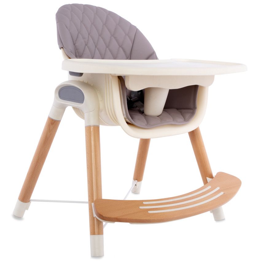 PREMAMAN Chaise haute fixe Vaniya transformable Beige Vert Chaises